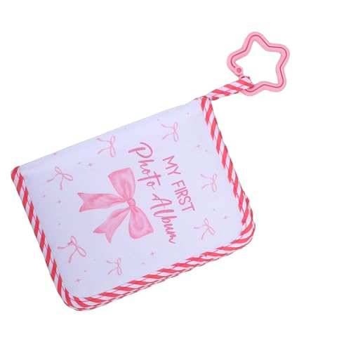 Tosuny Álbum de Fotos Suave para bebé, Adorable Patrón de Lazo con Espejo de Seguridad para Recuerdos Preciados, Libro de Recuerdos de bebé para Nuevos Padres