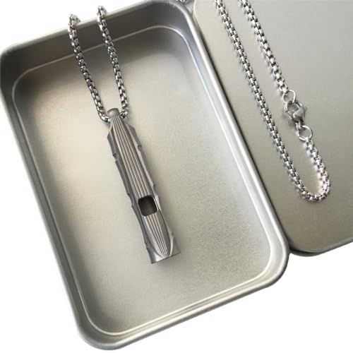 Apito de Titânio EDC Apito Emergência Sobrevivência Segurança Alto 120dB Apito Colar com Corrente 70