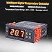 Digital Temperature Controller, Mini Intelligent Digital Thermostat Refrigerator Thermostat with LED Display for Freezer, Industrial Chiller, Boiler, Steamer