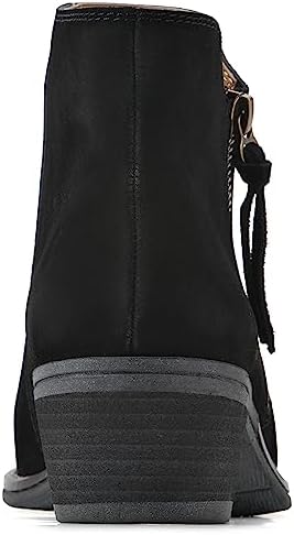 WHITE MOUNTAIN Women's Shoes Altos Block Heel Bootie, Black/Suede, 10 M | Image 4
