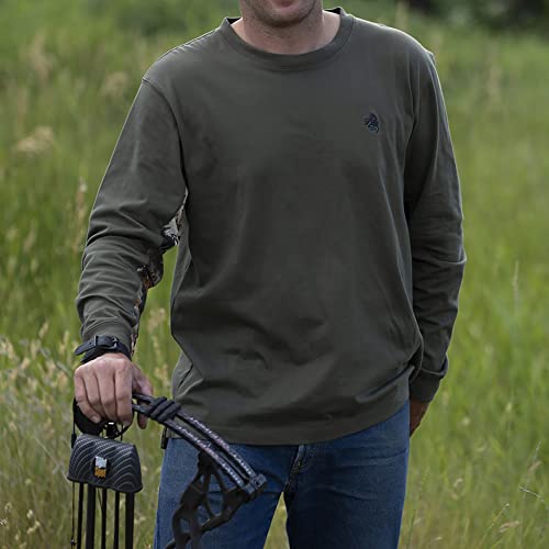 Image of Legendary Whitetails Men's Backcountry Long Sleeve Camo T-shirt - Casual Crewneck Pullover Regular Fit