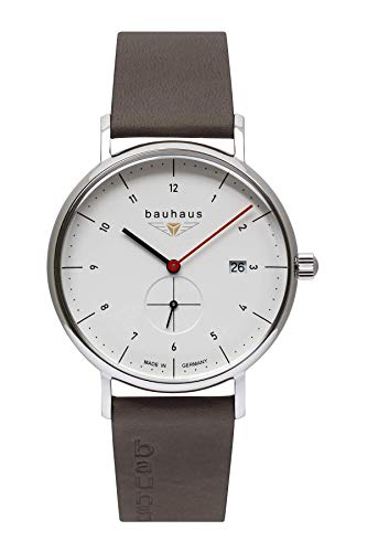 Bauhaus Reloj 2130-1 de cuarzo Herren Uhr analog Schweizer Quarzwerk mit Leder Armband 2130-1