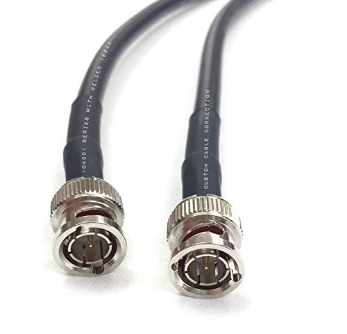 Custom Cable Connection 1 Foot Belden 1694A 6G Hd-Sdi Rg6 Bnc Cable (75 Ohm) Black Jacket #TOP3