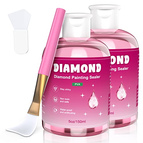 GHHKUD Diamond Painting Versiegelung 300ml - Diamant Painting Zubehör für Strahlend Glitzernde Bilder - Diamond Painting Kleber mit Bürste,Transparente Schutz Versiegelung für Diamond Painting&Puzzle