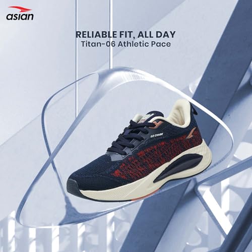 Image of ASIAN Titan-06 Men's Sports Shoes| Lightweight & Breathable Lace-Up Running Shoes | Stylish All-Day Comfort Trainers for Gym, Walking, Casual