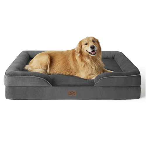 Image of Bedsure XL Plus Orthopedic Dog Bed for Extra Large Dogs - Washable XLarge Dog Cat Bed Waterproof, Comfort Dogs Couch Sofa with Washable Removable Cover, Pet Bed with Nonskid Bottom, Dark Grey, 48 inch