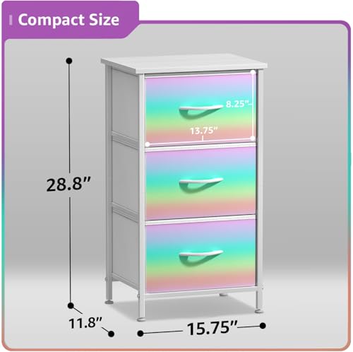 Sorbus Kids Nightstand, Fabric Drawers (Colorful, 3 Drawer) - image 4