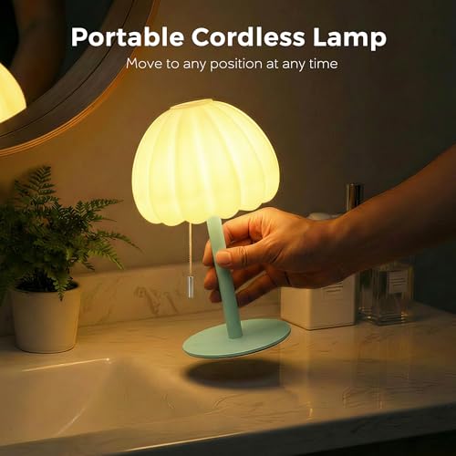 Image of Cordless Shower Lamp No Wiring, 16 RGB Color Changing Waterproof Bathroom Lamp with Remote Control, Dimmable Touch Table Lamp, Rechargeable LED Light for Spa-Like Shower Living Room Home Decor - Green