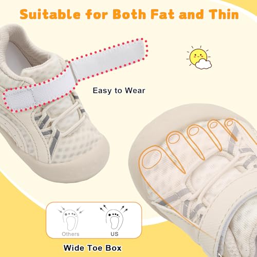 FEETCITY Wide Baby Shoes Boys Girls Baby Barefoot Shoes Breathable Infant Walking Shoe Crib Sock Shoe Toddler Sneakers Flexible3