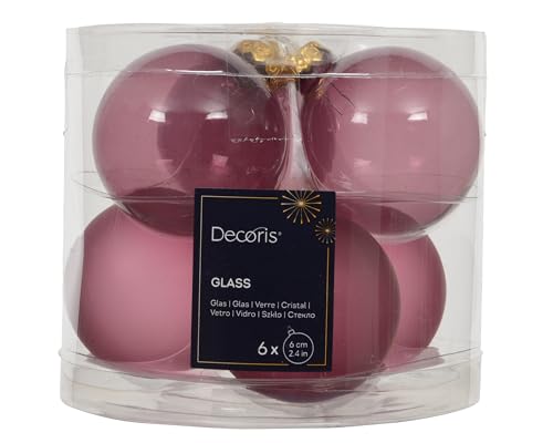 Glaskugeln 6er-Set Rosa 6cm Weihnachtskugeln Glänzend Matt Christbaum...