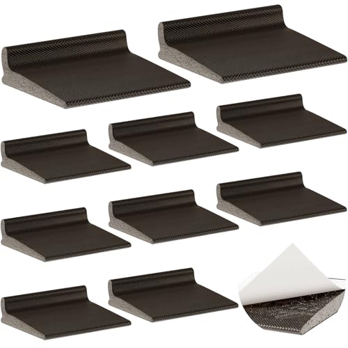 Pangda 10 Pcs Door Corner Seal Self Adhesive Frame Door Corner Seals Raised Behind Weatherstripping for Noise Isolation and Weather Protection (Classic Black)