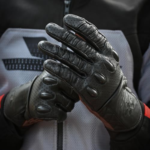 Image of ViaTerra Fuel Retro Classic Leather Motorcycle Gloves: Premium Riding Gloves for Bikers, Perfect Winter Gloves for Men and Essential Bike Accessories (Brwon, XL)