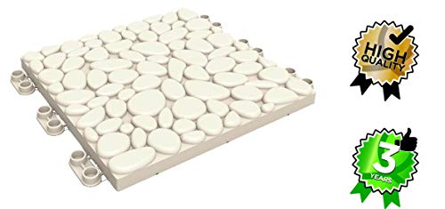 Preisvergleich Produktbild LOP Clickfloor Bodenfliese steinweiß, 30x30 cm, 2 Stück - ausreichend für 60 cm Gartenweg