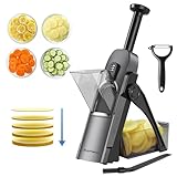 SupMaKin Safe Mandoline Slicer for Kitchen, Potato Slicer for Chips, Vegetable & Food Cutter,Thickness Adjustable 0.1-8 mm, Kitchen Faster Slice Artifact (Only Slicer)