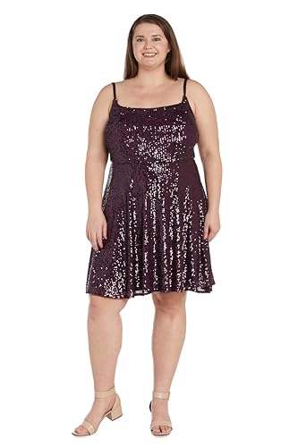 Image of Mini Sequined Evening Dress W /Square Neck & Adjustable Spaghetti Straps