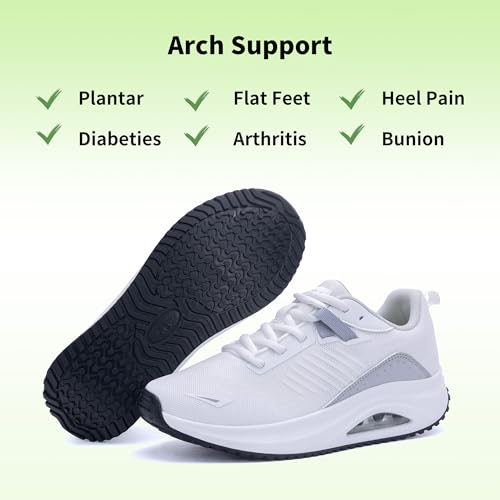 Image of RomenSi Womens Arch Support Walking Shoes Orthotic Fashion Sneakers Tennis Shoes for Plantar Fasciitis Pain Relief US 5.5-11