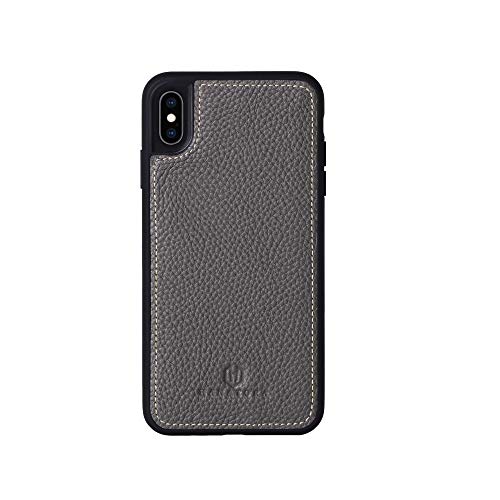iPhone XS/iPhone X 本革ケース シュリンクカーフレザー 耐衝撃 ハンドメイド ギフト おしゃれ シンプル 大人可愛い メンズ レディース スマホケース 深緑色 ダークグリーン オリーブグレー SPG-XS-OliveGray