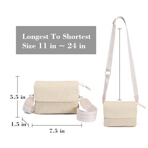 MINICAT Faux Straw Small Summer Purses Women Crossbody Beach Bags for Cruise Travel Gifts Vacation Essentials(Boho White) by MINICAT - Used condition - Image 4