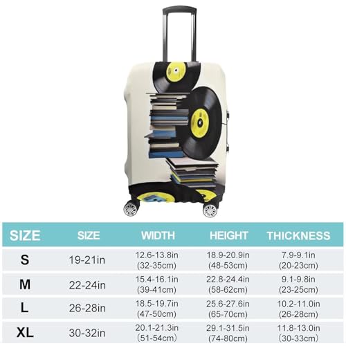 Vinyl Records And Tapes Luggage Cover, Washable Elastic Suitcase Cover Protector Fit 18-32 Inch Luggage2