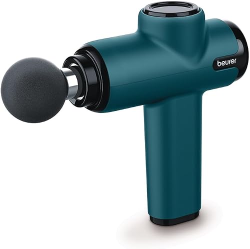 Beurer MG 99 Massage Gun, Handy Massage Gun with 4 Attachments, Powerful Trigger Point Massage, Relaxing Tension, Compact Muscle Massager with 5 Intensity Levels & Battery