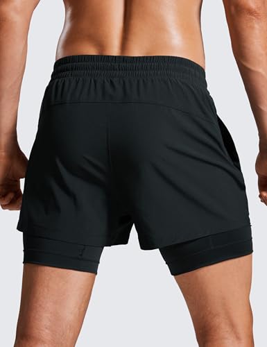 CRZ YOGA 2 in 1 Mens Athletic Shorts 3.5'' with Liner Quick Dry Lightweight for Running Gym with Zip Pockets2
