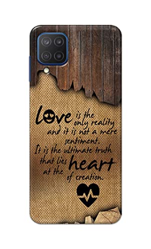 Image of PRINTFIDAA Love is The Only Reality and It is Not Mere Sentiment Printed Designer Hard Case for Samsung Galaxy A12 Back Cover -(e) RPM1010