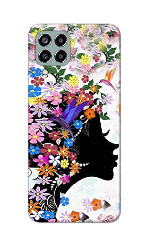 Image of Printed Hard Back Cover Case for Samsung Galaxy M33 5G Back Cover (Floral Hairstyle Girl) -1803