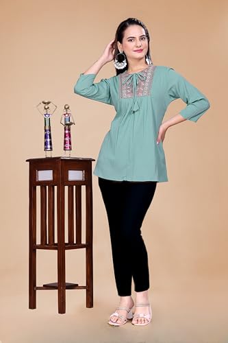 Image of Women's Casual Floral Printed Shirt | Button-Down Collar Three-Quarter Sleeve Top | Stylish Trendy Printed Shirt for Women | Relaxed Fit Cotton Shirts | Western Style Tops