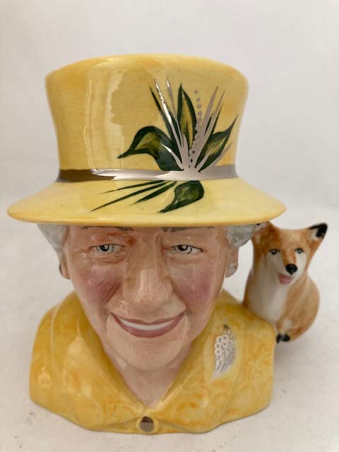 BAIRSTOW MANOR COLLECTABLES QUEEN ELIZABETH II PLATINUM ANNIVERSARY CHARACTER JUG (Yellow)