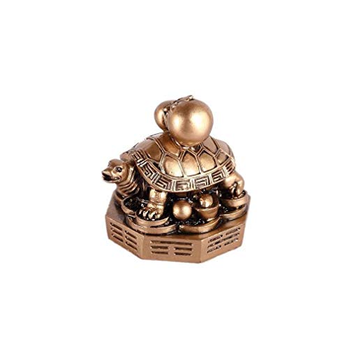 Lachineuse - Figurine Tortue Feng Shui - Tortue Décorative sur Bagua - Symbole de Longévité, Richesse, Prospérité - Protection de la Maison et de la Famille - 5 x 5...