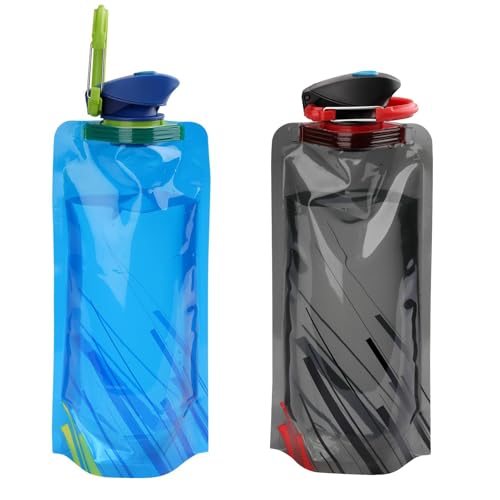 enlik 700ML faltbare trinkflasche Set von 2, Wiederverwendbare Faltbare...