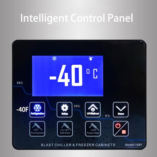 Image of Kolice 10-Tray Commercial Blast Chiller -40F | 250L Stainless Steel Shock Freezer with AI Controller | Heavy Duty Flash Freezer for Bakery Frozen Dough, Ice Cream, Restaurant Use | 1450W, 110V