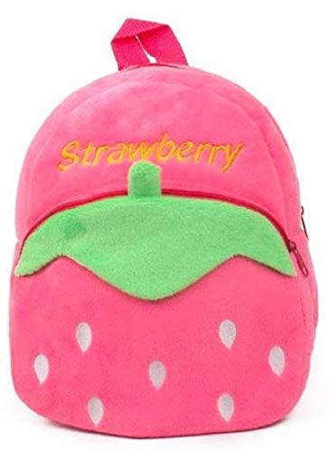 Image of blue tree Cute Boy's and Girl's Plush Bag Medium Quality Full Embroidery Designs Mini Travel Backpack Mango (Mango-Pink Stawberry)