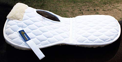 Professional Equine Horse English Quilted Saddle Wither Relief Half Pad Fur 12228WH