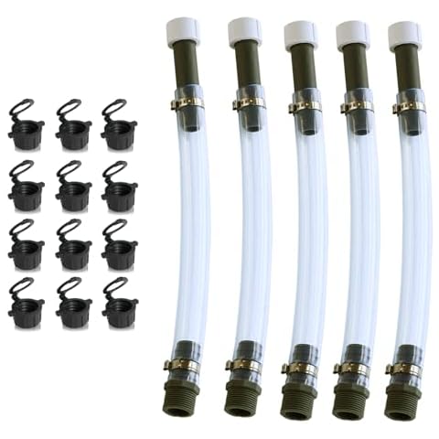 Racing Fuel Jug Hose (5 pack) with Racing Vent Cap Replacement (12 pack) fit Vp Jug 5.5 Gallon and Gas Can Cover