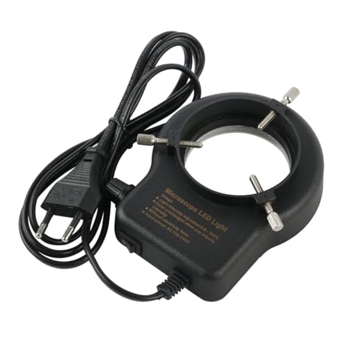 顕微鏡キット 144 LED リング光源ランプ明るさ調整 110V-240V 双眼三眼顕微鏡用 顕微鏡レンズアダプター