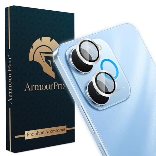 Image of ArmourPro Camera Rings Tempered Glass Compatible for Realme P4 Lite (6.74 Inches) Tough HD Individual Aluminum Alloy Rings 9H Camera Cover, Scratch-Resistant,Camera Lens Protection| Silver, 1 Pack