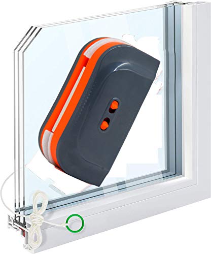 SQL Limpiacristales Magnético de Ventanas,de Doble Acristalamiento Cuadrado Limpiador de Vidrio de Dos Lados,Adecuado para Vidrio de 3-28 mm