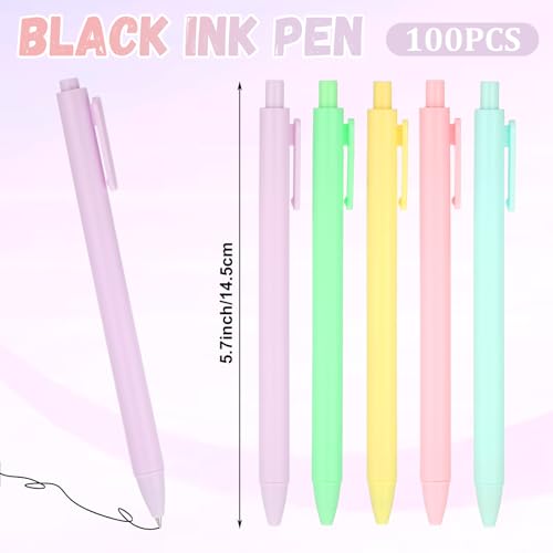 100 bolígrafos retráctiles JJUNW tinta negra 0.5 mm miniatura 3