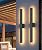 Aipsun 2 Packs LED Outdoor Wall Lights, 3000K 4000K 6000K, 23.6in Modern Black Outdoor Porch & Patio Wall Sconce, Linear Exterior Wall Light for Entrance, Hallway, Garage, Porch(3CCT)