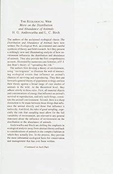 Hardcover The Ecological Web: More on the Distribution and Abundance of Animals Book