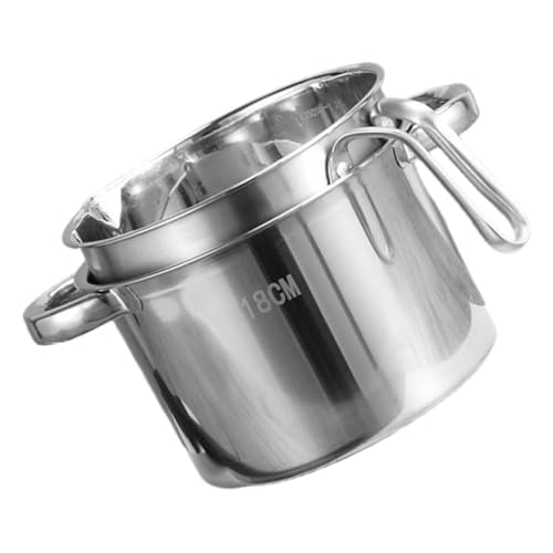 LAPYAPPE 1set Stainless Steel Melting Pot Bowl Outer Pot for Melting Cheese Butter Candles Double Boiler Design for Fast Even Heating Lightweight Portable