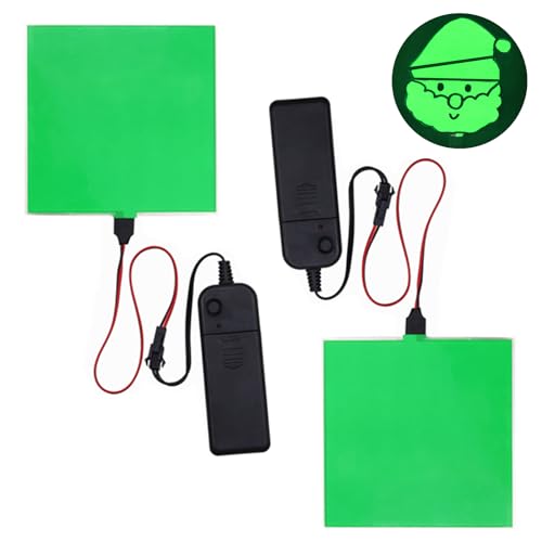 Image of Electroluminescent EL Panel Light, DIY EL Light Cuttable Paper for Decoration /Cosplay /Funny Birthday Parties /Horror Theme Parties /Pumpkinhead,Yellow (10cmx10cm)-1PCS (2, Green)