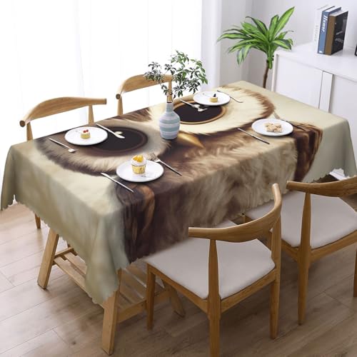 Nappe rectangulaire chouette lavable et imperméable table extérieur 137x183 - 3