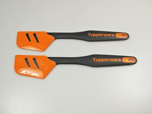 TUPPERWARE D167 Top-Schaber 2x Topfschaber Silikon orange Topschaber groÃŸ by Tupperware