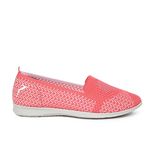 Image of Marc Loire Women's Athleisure Knitted Active Wear Slip-On Ballet Loafer Shoes for Daily Walking (Red, Numeric 3)