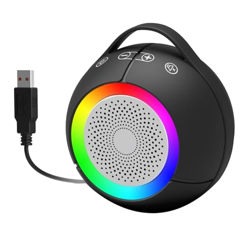 Surluoen Altavoces de Computadora USB para PC de Escritorio Altavoces Portátiles con Luz RGB Dinámica, Sonido Ultra, Volumen Alto, Graves Profundos