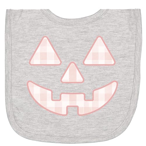 inktastic Plaid Pastel Pink Pumpkin Face Halloween Decor Newborn Bib
