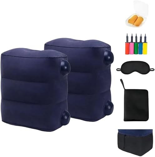 Almohada inflable de viaje, almohada de viaje en avión para niños y adultos, almohada ajustable de 3 alturas, artículos esenciales de viaje para