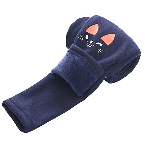 LPATTERN Leggings élastique Enfant Fille Pantalon Collant à Crayon, Bleu Marine, 9-10 Ans